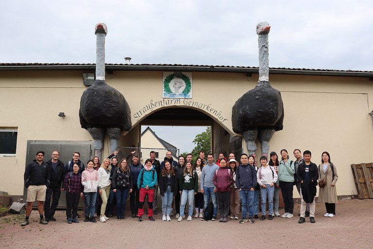 Ostrich farm, group picture